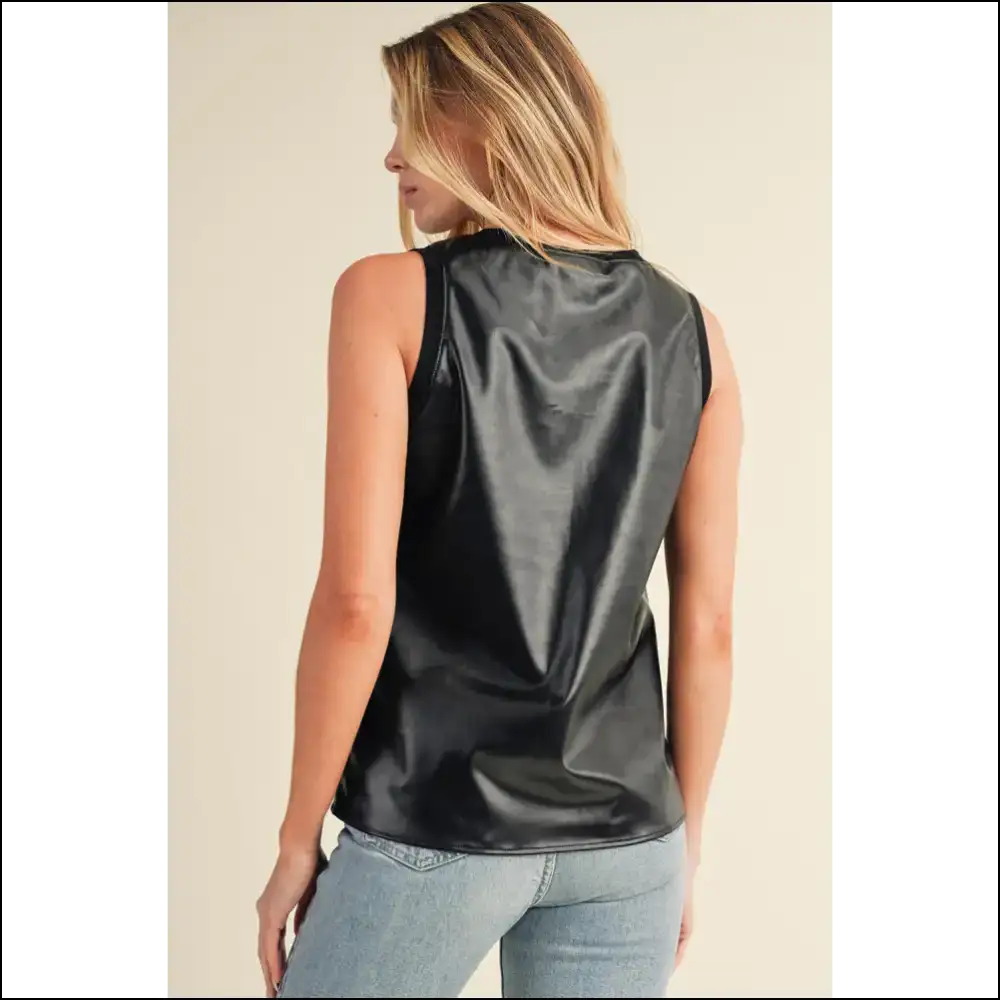 Chic Black Basic Round Neck: your Pu Bff 🖤 (needful Things) - Tank Tops on Sale Worldwide Shipping
