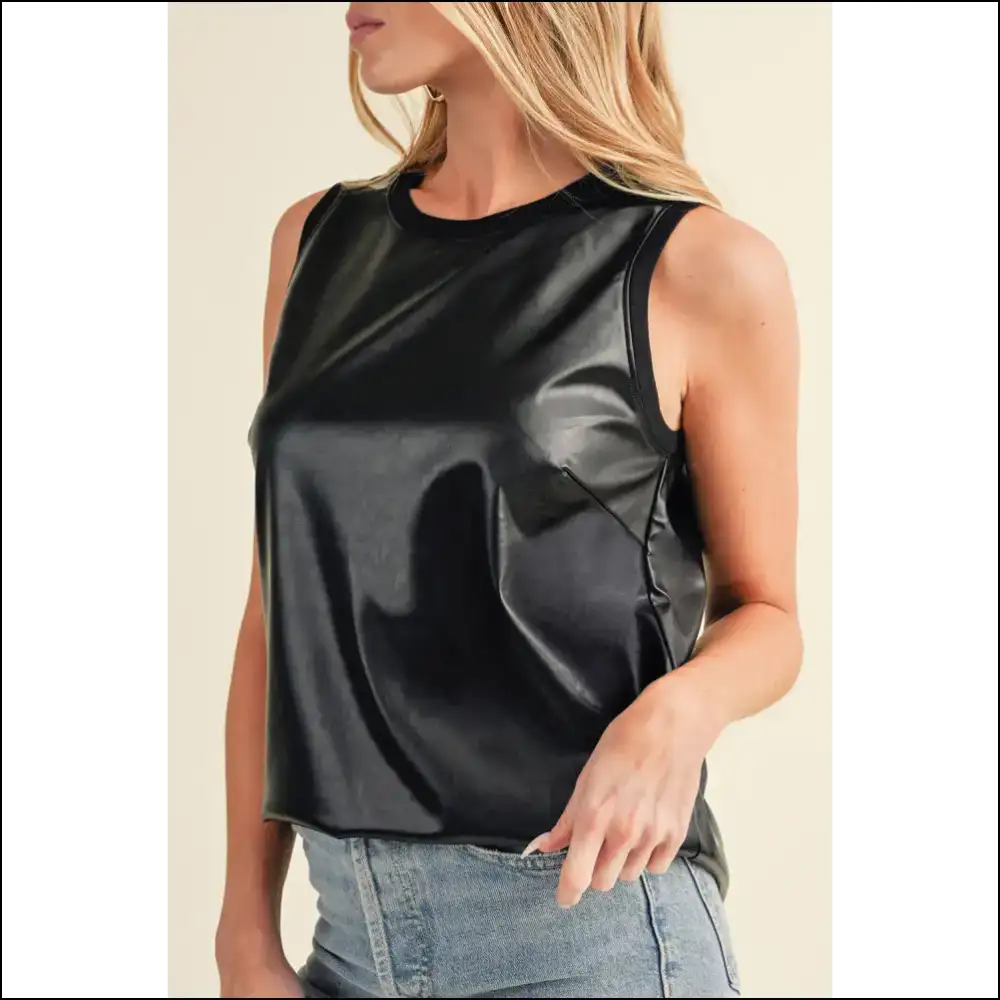Chic Black Basic Round Neck: your Pu Bff 🖤 (needful Things) - s - Tank Tops on Sale Worldwide Shipping