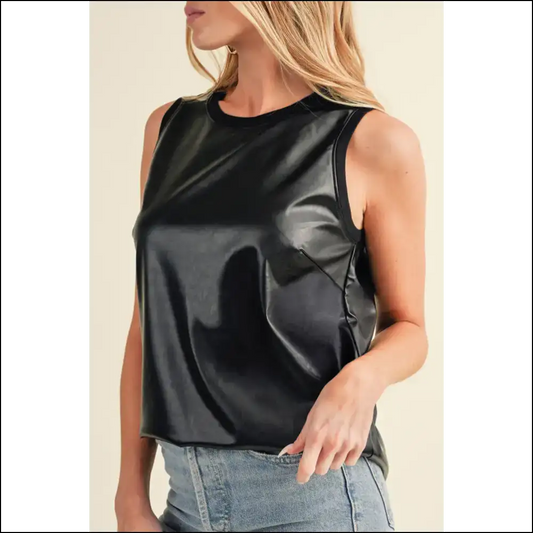 Chic Black Basic Round Neck: your Pu Bff 🖤 (needful Things) - s - Tank Tops on Sale Worldwide Shipping