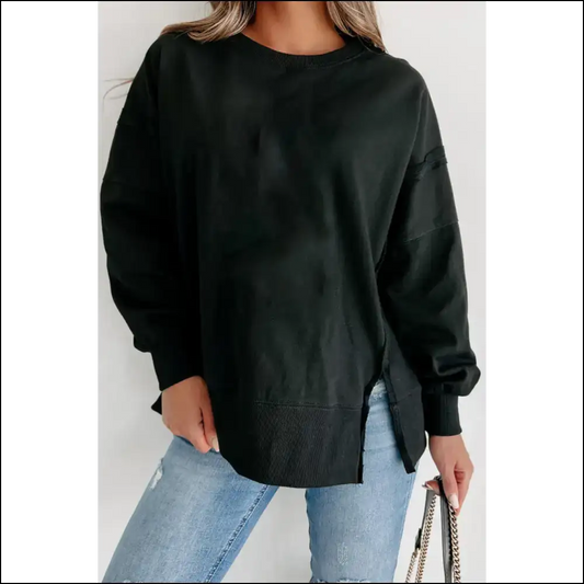 Chic Black Exposed Seam: so Comfy It’s Practically Illegal 🖤 Needful Things - s - Sweatshirts & Hoodies on Sale Worldwide Shipping