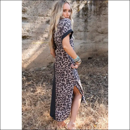 Chic Black Leopard Dress: Hugs & Hilarity 🐆 Needful Things - Midi Dresses on Sale Worldwide Shipping