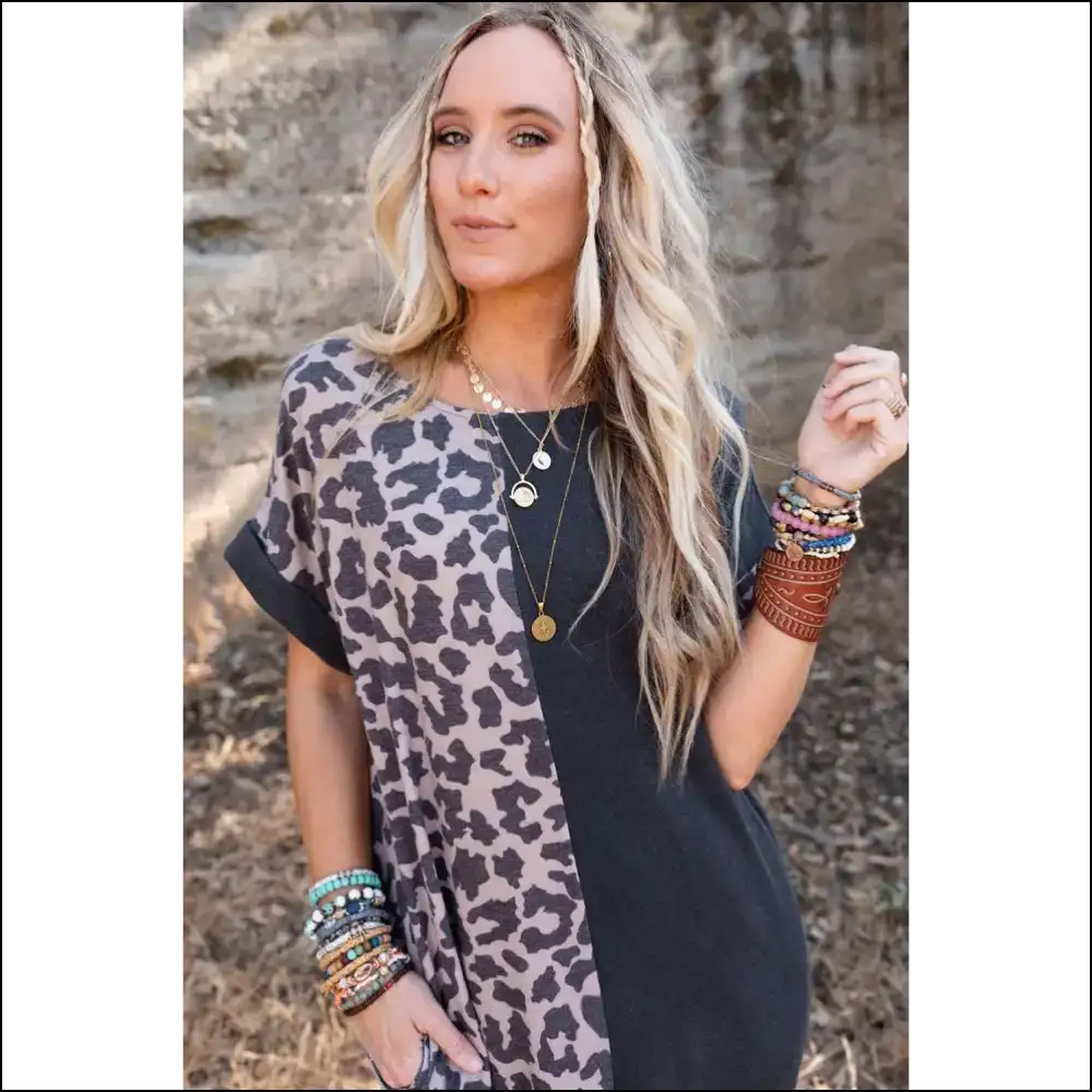 Chic Black Leopard Dress: Hugs & Hilarity 🐆 Needful Things - Midi Dresses on Sale Worldwide Shipping