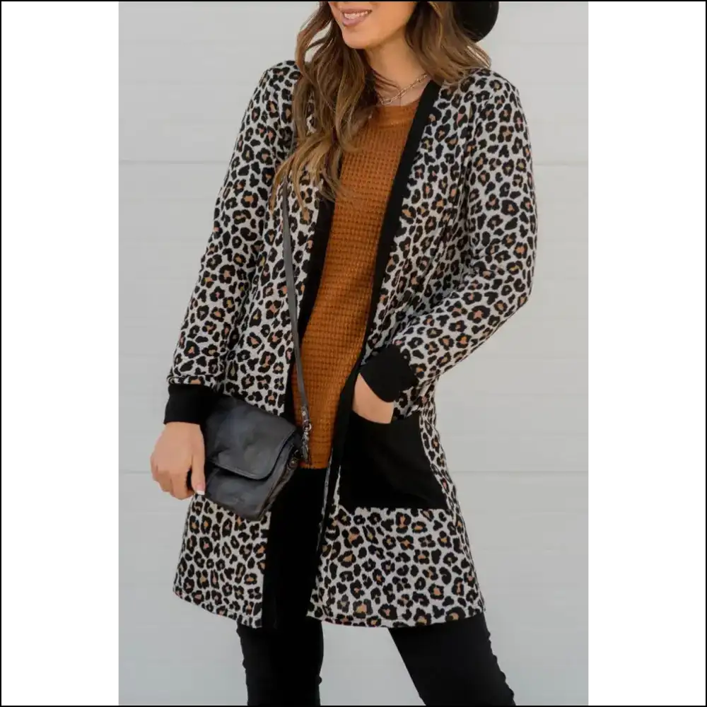 Chic Black Leopard: Roar-some Cardigan from Needful Things 🐆 Stylish! - s - Cardigans on Sale Worldwide Shipping
