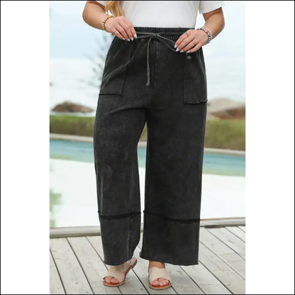 Chic Black Mineral Wash Cropped Pants: Because Adulting is Hard 🖤👖 Needful Things - Jeans on Sale Worldwide Shipping