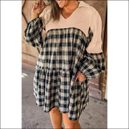 Chic Black Plaid Dress: so Comfy It’s Practically Illegal 🖤 Needful Things - 1x - Plus Size Dresses on Sale Worldwide Shipping