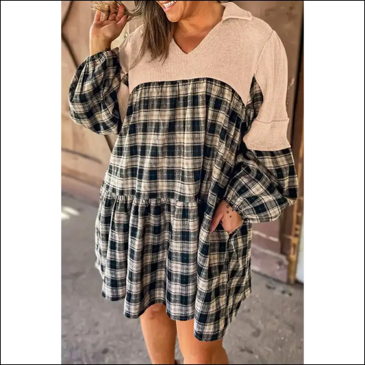Chic Black Plaid Dress: so Comfy It’s Practically Illegal 🖤 Needful Things - 1x - Plus Size Dresses on Sale Worldwide Shipping