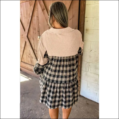 Chic Black Plaid Dress: so Comfy It’s Practically Illegal 🖤 Needful Things - Plus Size Dresses on Sale Worldwide Shipping