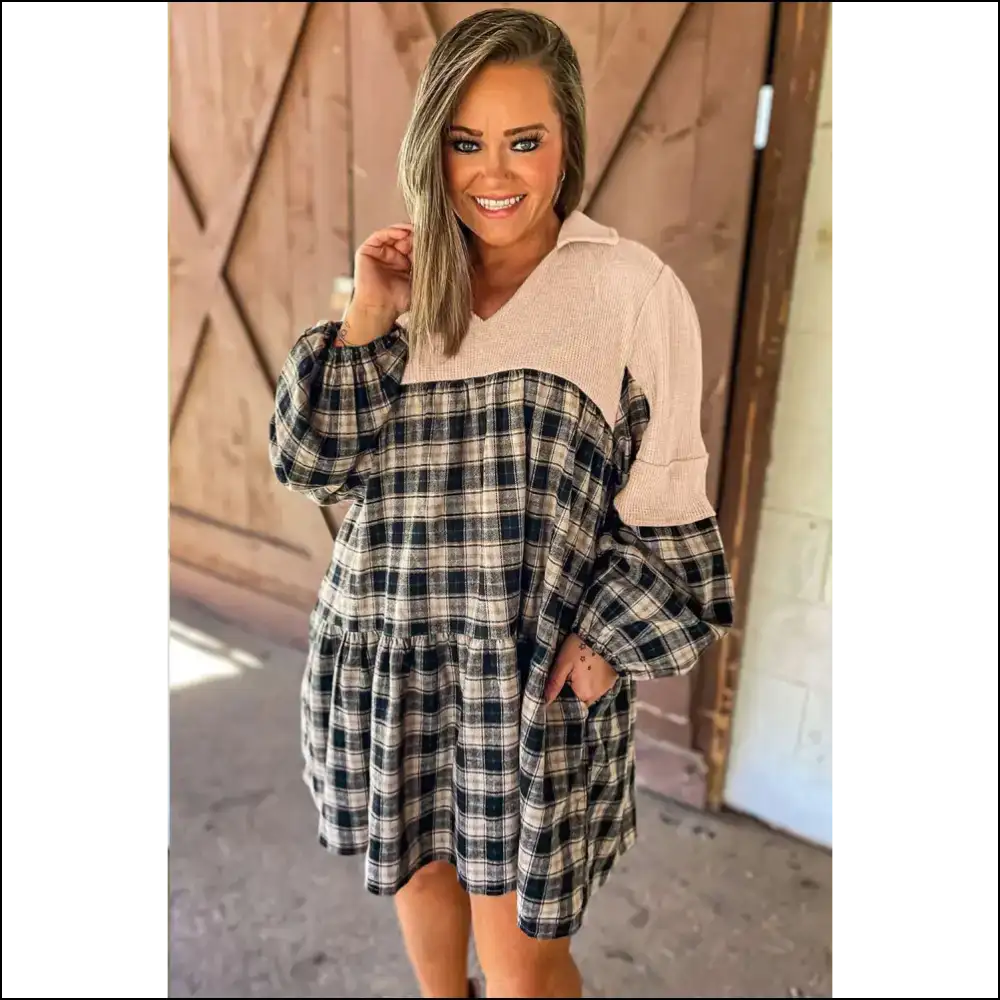 Chic Black Plaid Dress: so Comfy It’s Practically Illegal 🖤 Needful Things - Plus Size Dresses on Sale Worldwide Shipping