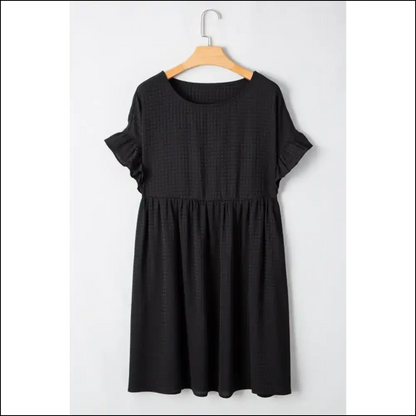 Chic Black Ruffle Sleeve: Dress so Good It’s Practically Needful Things 🖤 - Plus Size Dresses on Sale Worldwide Shipping