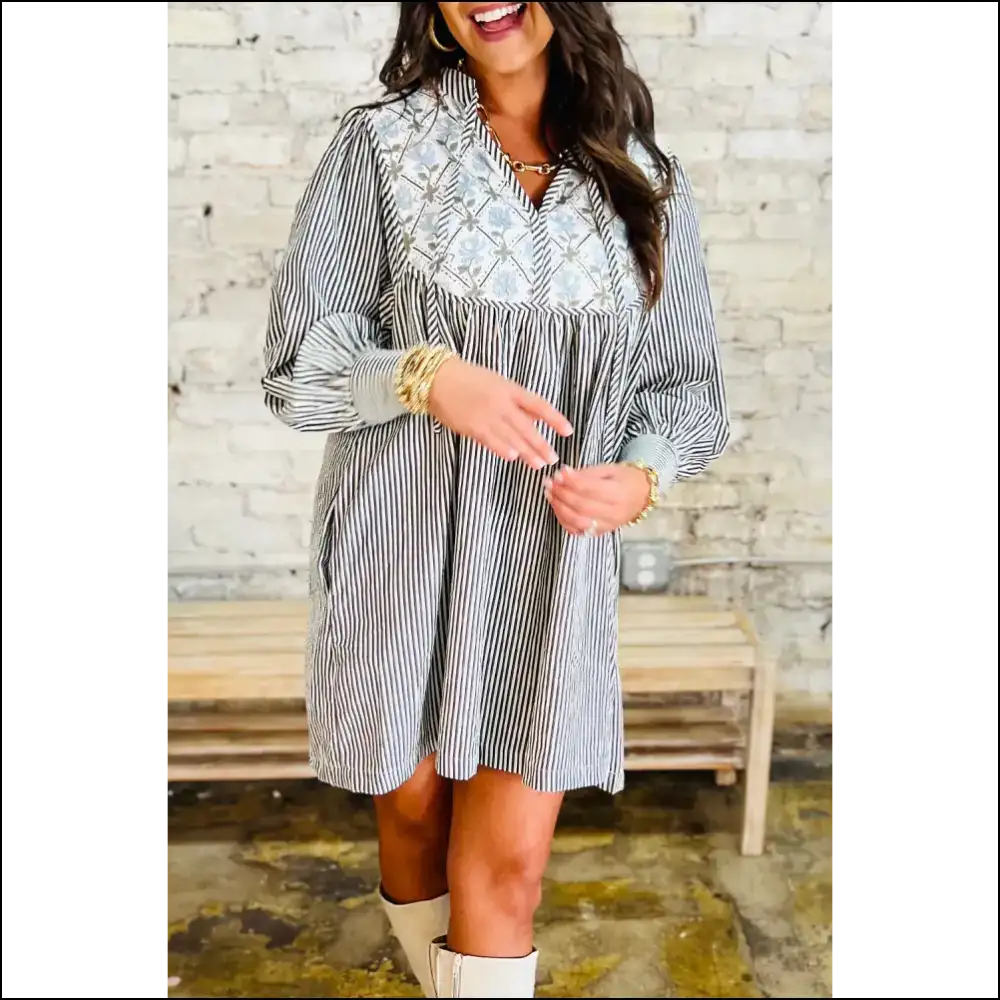 Chic Black Stripe Dress: Warning May Cause Stares 😉 Needful Things - s - Short Dresses on Sale Worldwide Shipping