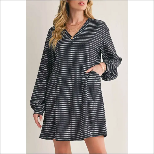 Chic Black Striped Dress: Dangerously Short Needful Things Approved 😈 - s - Dresses on Sale Worldwide Shipping