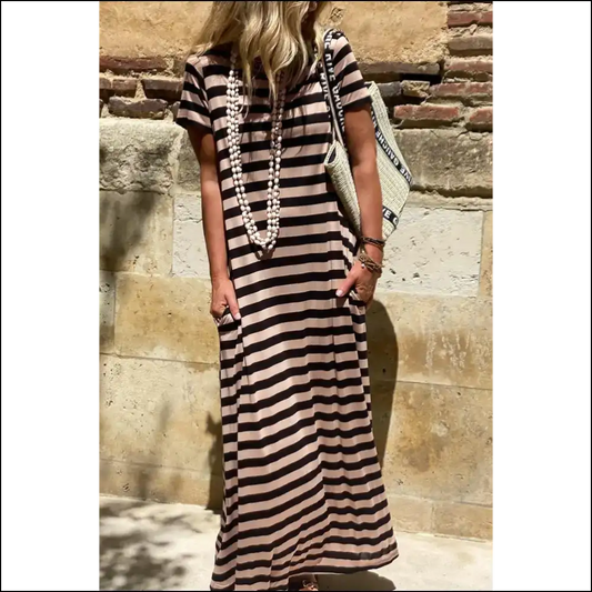 Chic Black Striped Maxi Dress: Sexy & Ready to Slay 🖤 - Stripe / s - Dresses on Sale Worldwide Shipping