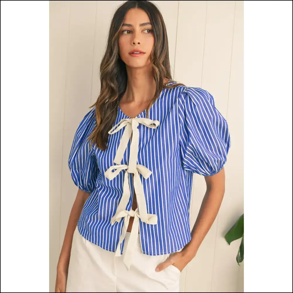 Chic Blue Stripe Blouse: so Cute It’s Practically Illegal 💙 Needful Things - Blouses on Sale Worldwide Shipping