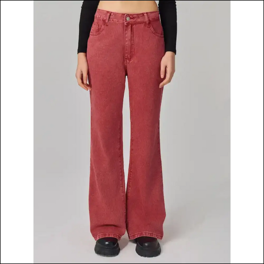 Chic Bootcut Jeans: Because your Pockets Deserve to Shine Too! 💃 - Red / Xs - Jeans on Sale Worldwide Shipping