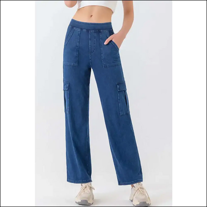 Chic Buttoned Pocketed Long Jeans: your New Pants of Awesome! 💥👖 - Royal Blue / Xl - Jeans on Sale Worldwide Shipping