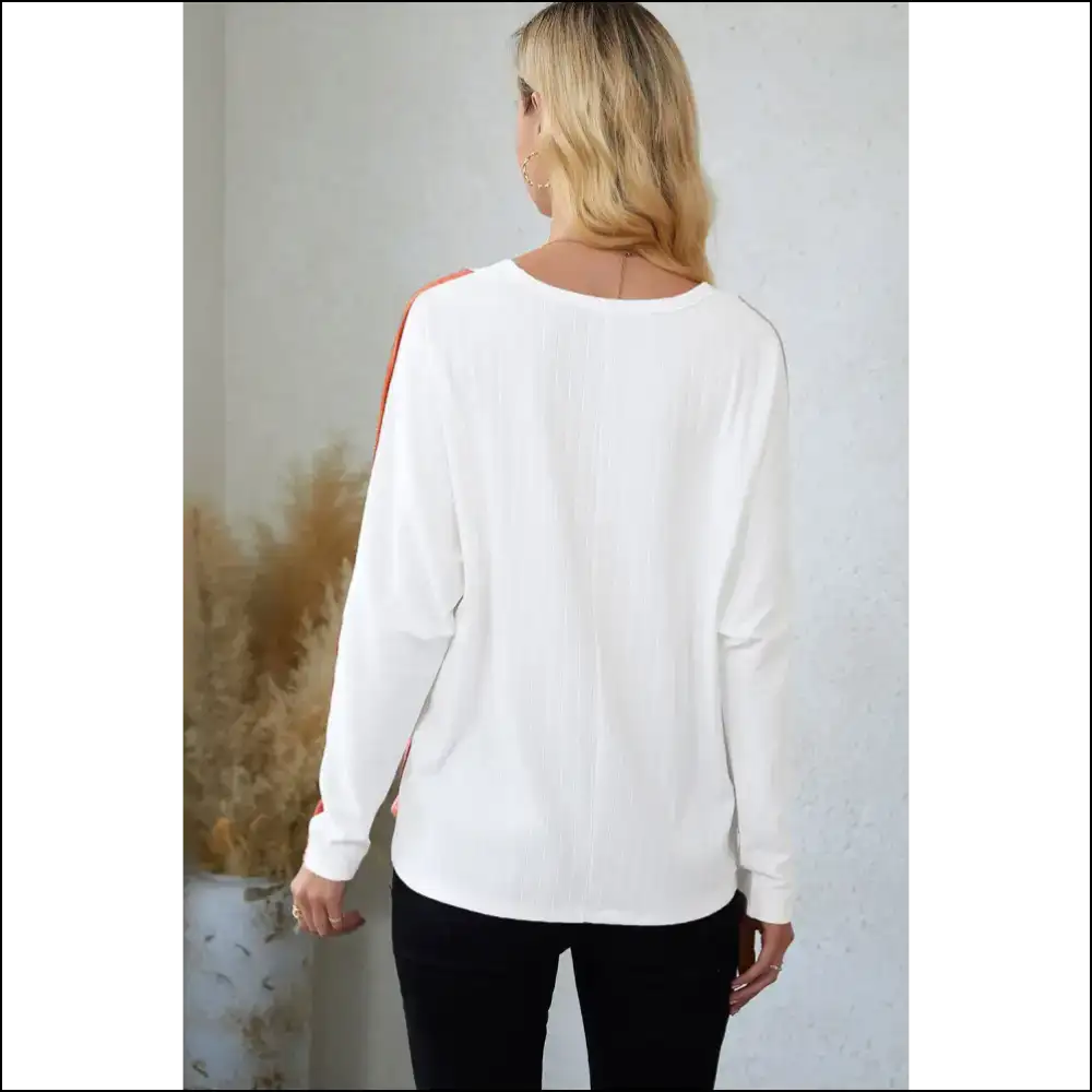 Chic Color Block Long Sleeve T-shirt - t Shirts on Sale Worldwide Shipping