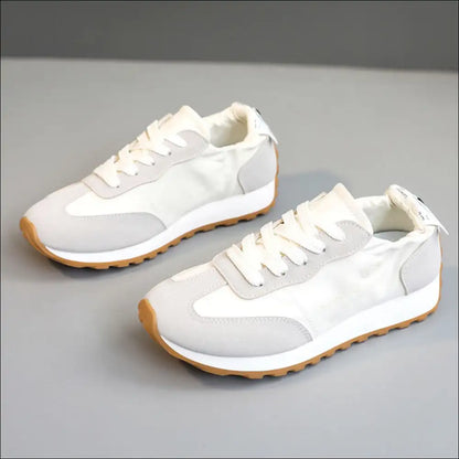Chic Contrast Round Toe Athletic Sneakers - White / 38(us7) - Shoes on Sale Worldwide Shipping