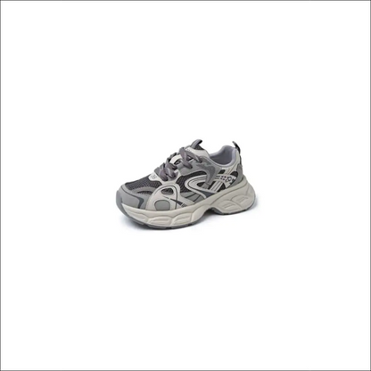 Chic Contrast Round Toe Platform Sneakers - Gray / 35(us4) - Athletic Shoes on Sale Worldwide Shipping