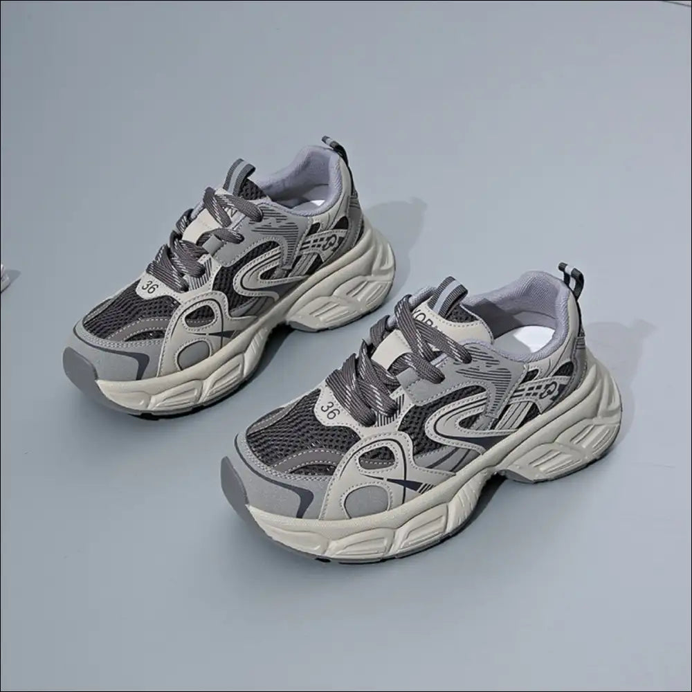 Chic Contrast Round Toe Platform Sneakers - Athletic Shoes on Sale Worldwide Shipping