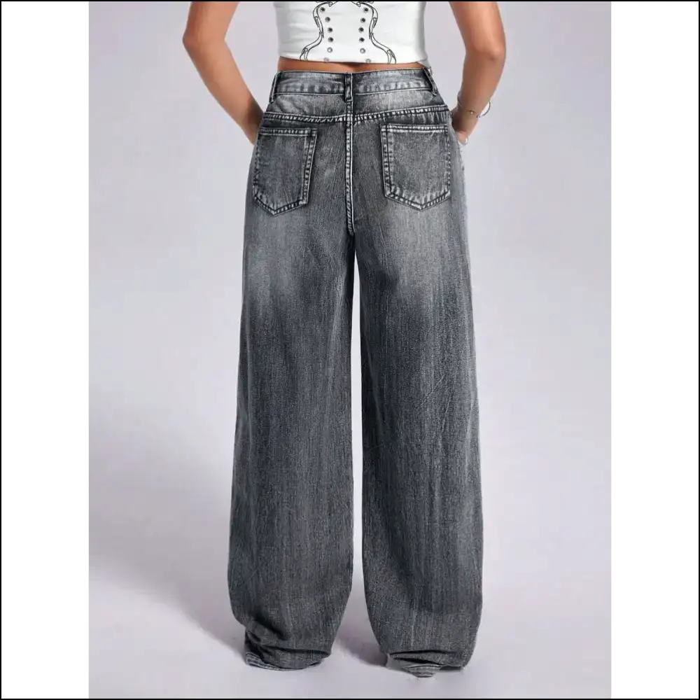 Chic Cross Wide Leg Jeans: where Comfort Meets your New Best Friend 😂👖 - Jeans on Sale Worldwide Shipping