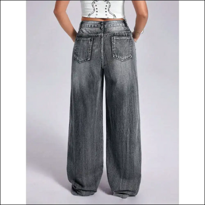 Chic Cross Wide Leg Jeans: where Comfort Meets your New Best Friend 😂👖 - Jeans on Sale Worldwide Shipping