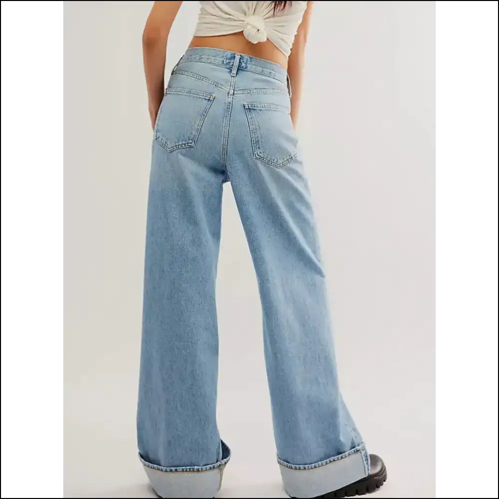 Chic Cuffed Jeans: Because your Legs Deserve a Stylish Comedy Show! 😂👖 - Jeans on Sale Worldwide Shipping