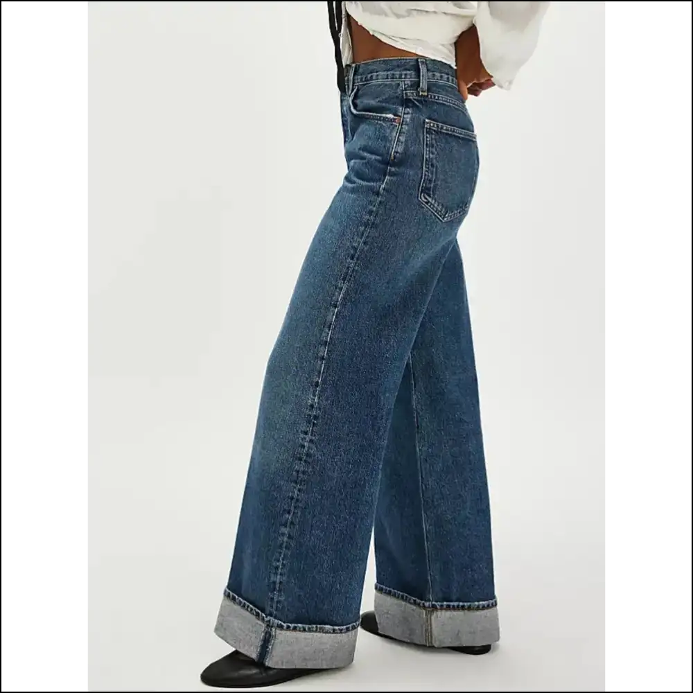 Chic Cuffed Jeans: Because your Legs Deserve a Stylish Comedy Show! 😂👖 - Jeans on Sale Worldwide Shipping