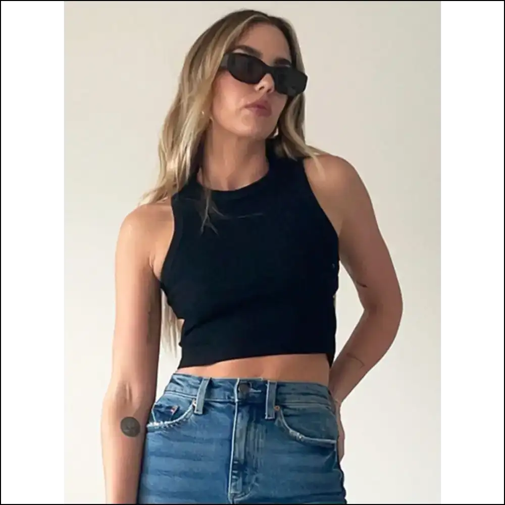 Chic Cutout Neck Tank: Because who Needs Shoulders Anyway? 😜 Needful Things - Black / s - Tank Tops on Sale Worldwide Shipping