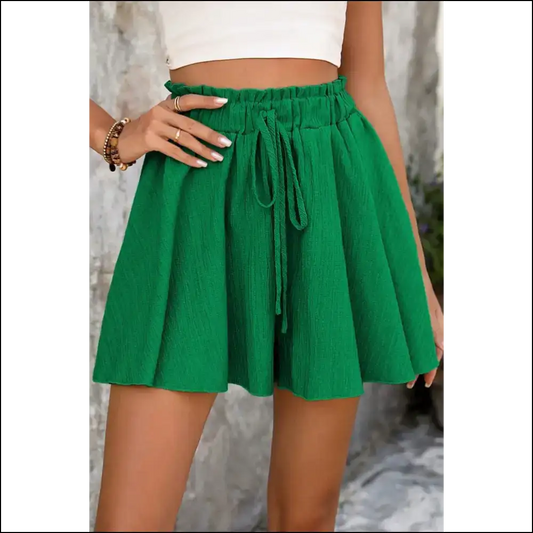 Chic Dark Green Wide Leg Shorts: High Waist! 🐸🔥 Needful Things - s - Shorts on Sale Worldwide Shipping