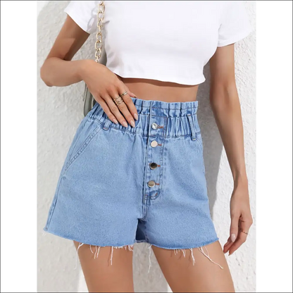 Chic Denim Shorts with Pockets - on Sale Worldwide Shipping