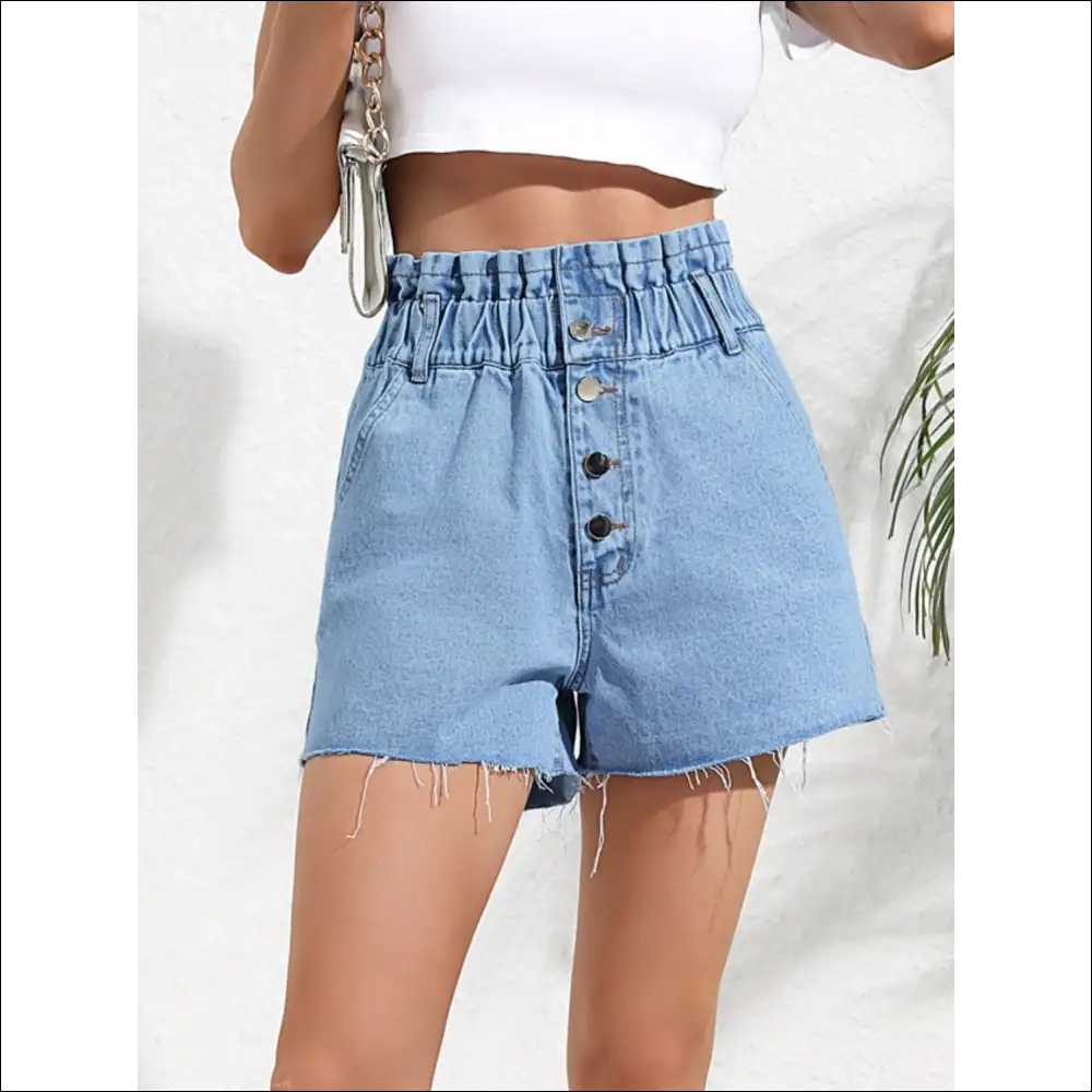 Chic Denim Shorts with Pockets - on Sale Worldwide Shipping