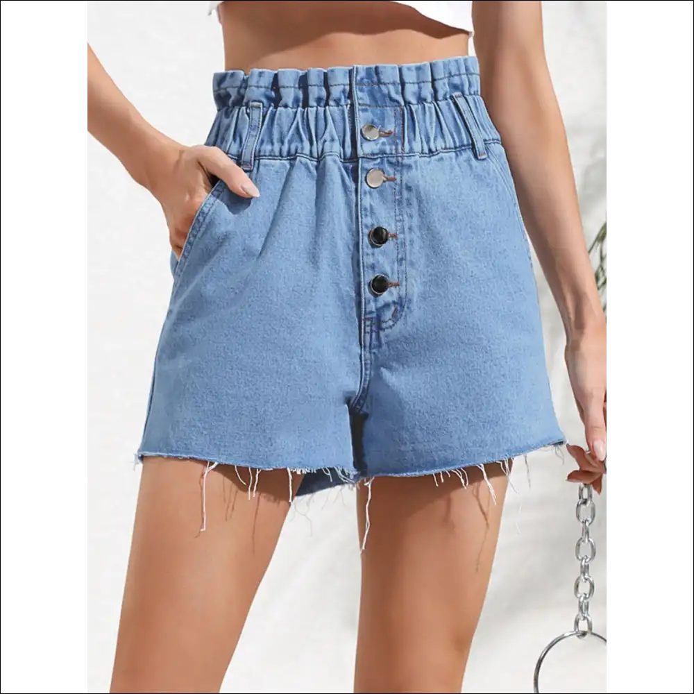 Chic Denim Shorts with Pockets - on Sale Worldwide Shipping