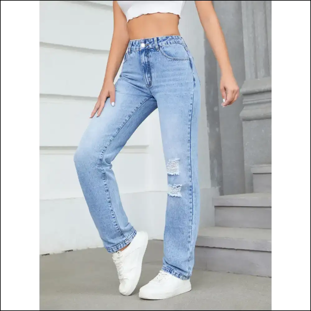 Chic Distressed Jeans: Embrace the Chaos and Rock your Fabulous Self! 😎✨ - Jeans on Sale Worldwide Shipping