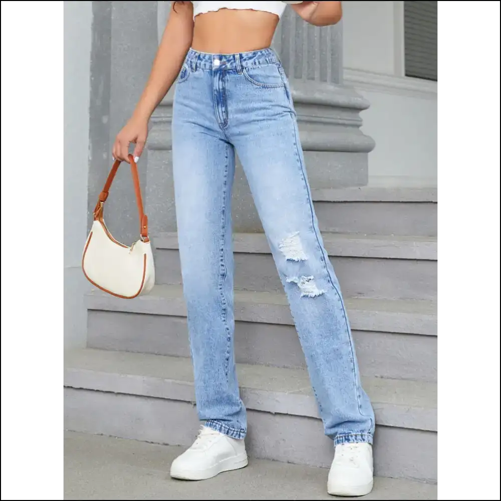 Chic Distressed Jeans: Embrace the Chaos and Rock your Fabulous Self! 😎✨ - Jeans on Sale Worldwide Shipping