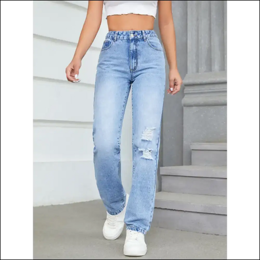 Chic Distressed Jeans: Embrace the Chaos and Rock your Fabulous Self! 😎✨ - Light / Xs - Jeans on Sale Worldwide Shipping