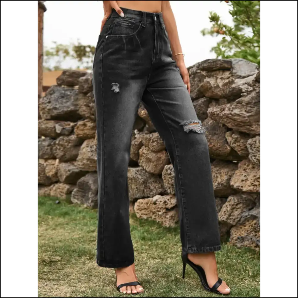Chic Distressed Jeans: your New Best Friend for Fabulousness and Fun! 😄✨ - Jeans on Sale Worldwide Shipping
