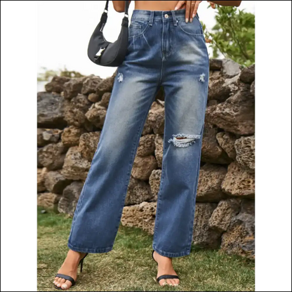 Chic Distressed Jeans: your New Best Friend for Fabulousness and Fun! 😄✨ - Jeans on Sale Worldwide Shipping