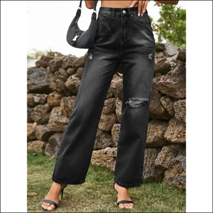 Chic Distressed Jeans: your New Best Friend for Fabulousness and Fun! 😄✨ - Black / m - Jeans on Sale Worldwide Shipping