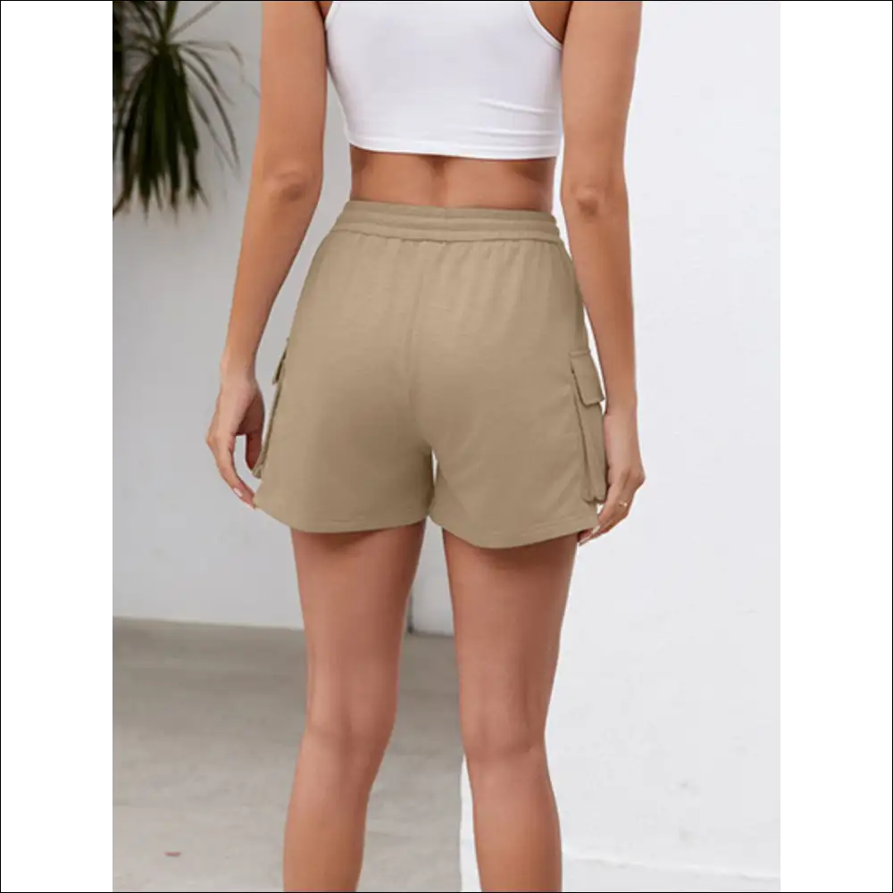 Chic Drawstring Elastic Waist Shorts with Pockets - on Sale Worldwide Shipping