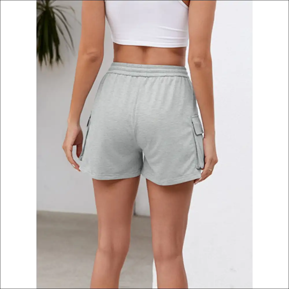 Chic Drawstring Elastic Waist Shorts with Pockets - on Sale Worldwide Shipping