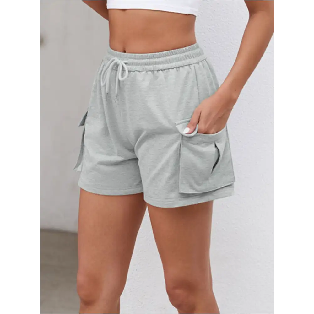 Chic Drawstring Elastic Waist Shorts with Pockets - on Sale Worldwide Shipping