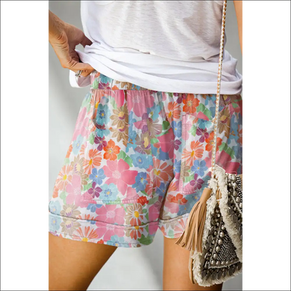 Chic Drawstring Printed Shorts with Pockets - on Sale Worldwide Shipping