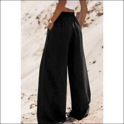Chic Drawstring Wide Leg Jeans: Because who Needs a Tux for Comfort? 😜 - Black / l - Jeans on Sale Worldwide Shipping