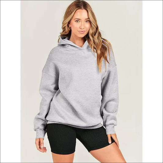 Chic Dropped Shoulder Long Sleeve Hoodie - Light Gray / m - Hoodies Sweatshirts & on Sale Worldwide Shipping