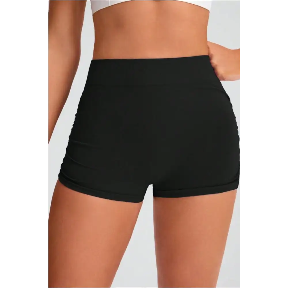 Chic Elastic Waist Active Shorts for Women - Black / m - on Sale Worldwide Shipping