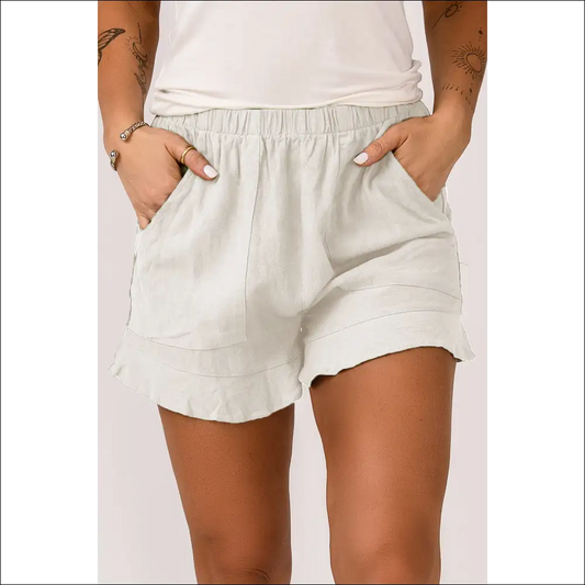 Chic Elastic Waist Pocketed Shorts for Women - on Sale Worldwide Shipping