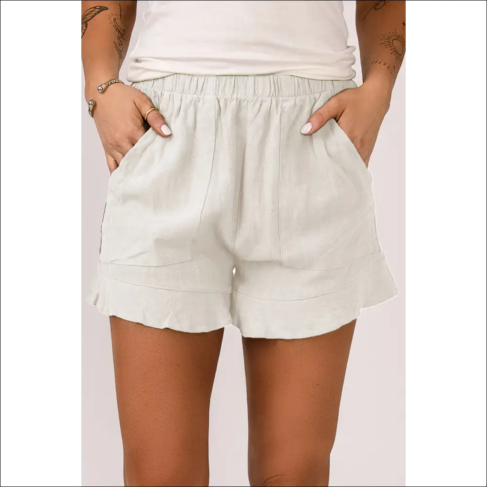 Chic Elastic Waist Pocketed Shorts for Women - on Sale Worldwide Shipping