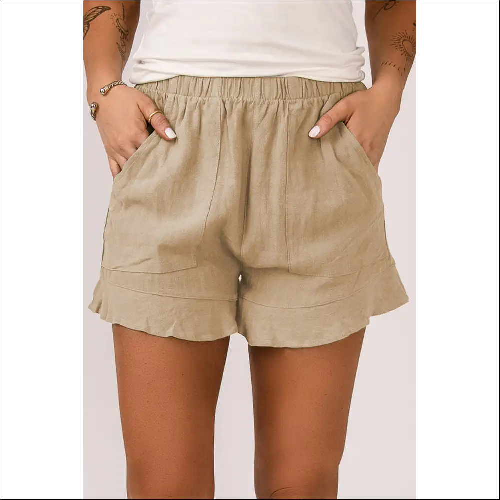 Chic Elastic Waist Pocketed Shorts for Women - on Sale Worldwide Shipping