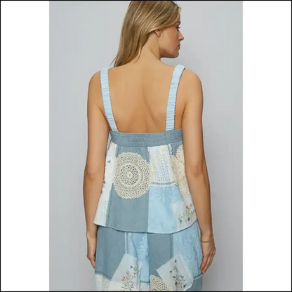 Chic Embroidered Lace Square Neck Cami - Tank Tops on Sale Worldwide Shipping