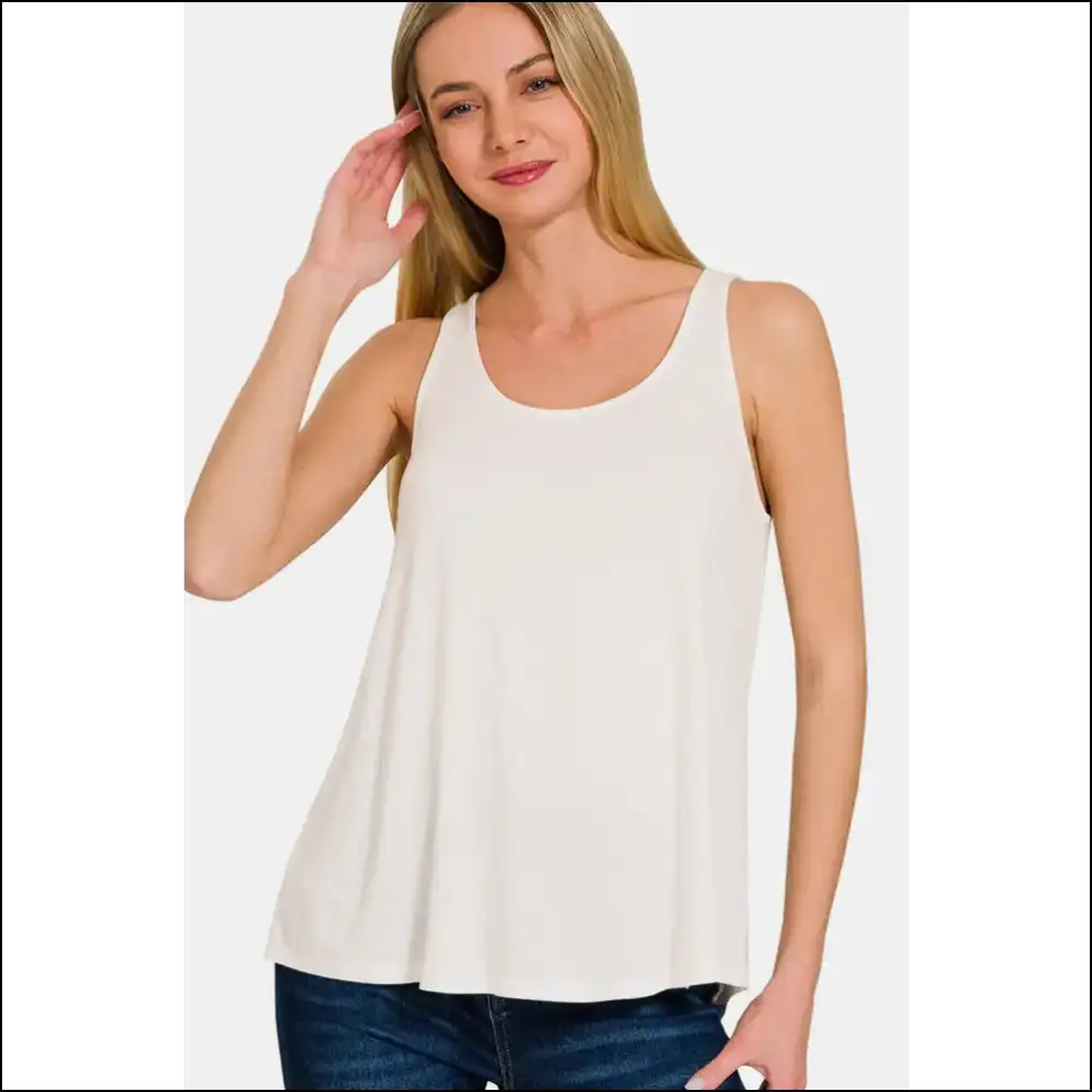 Chic Enough for Yoga Comfy Netflix: Flowing Elegance Tank! 😏✨ - Tank Tops on Sale Worldwide Shipping